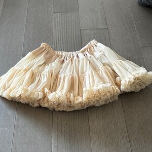 American Apparel Cream Ruffled A-Line Skirt One Size